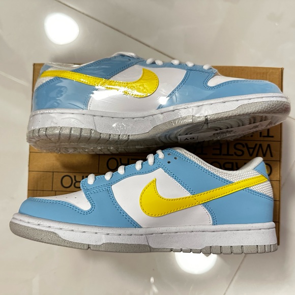 Nike Dunk Low Sneaker in Blue Chill | Yellow Strike White - Picture 11 of 13